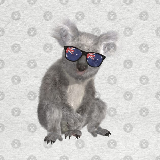 Cute Koala In Australia Flag Sunglasses by DPattonPD